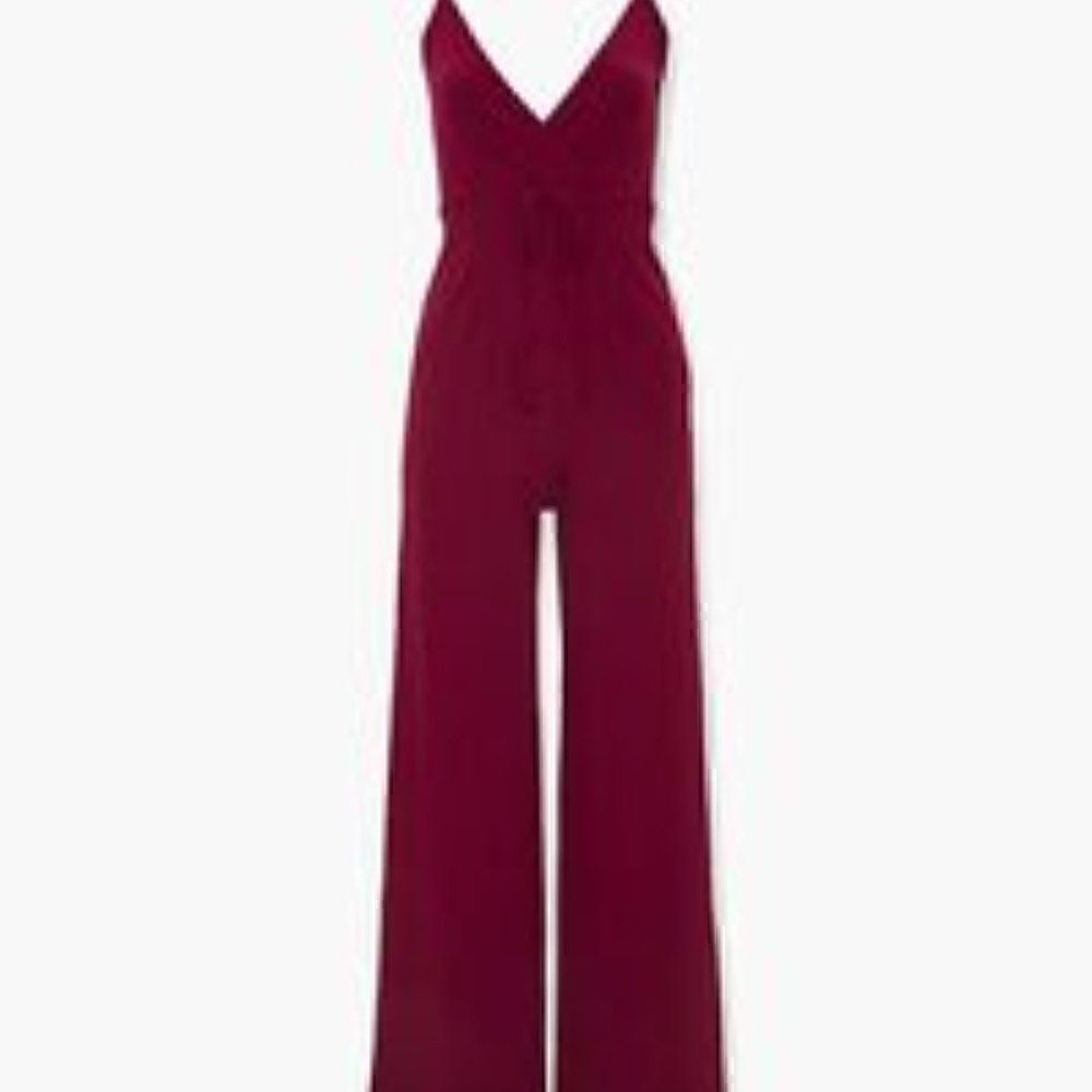 New Forever 21 Tie-Waist Flare Jumpsuit NWT